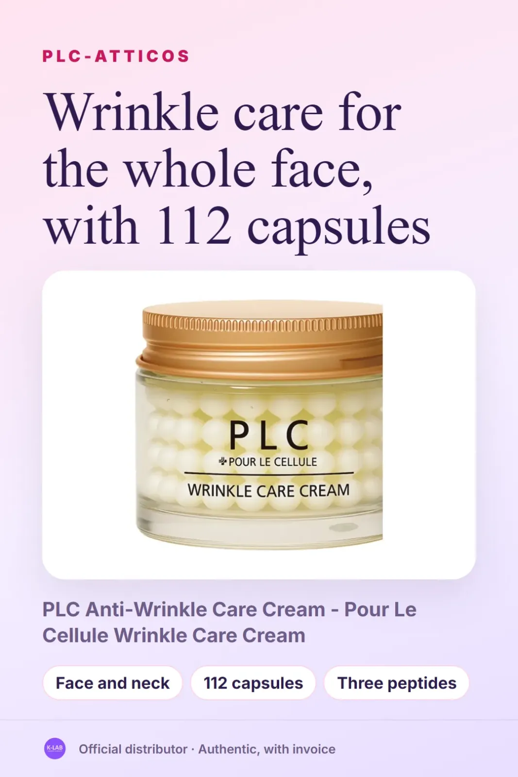 Wrinkle care for the whole face, with 112 capsules – 1