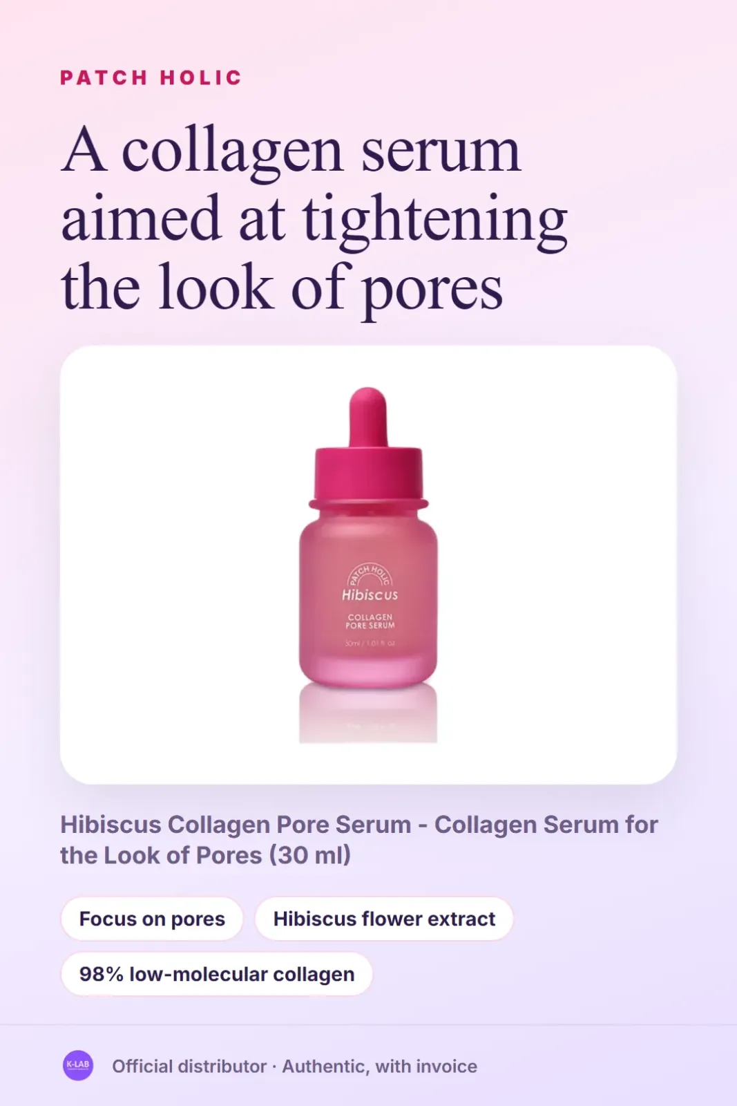 A collagen serum aimed at tightening the look of pores – 1
