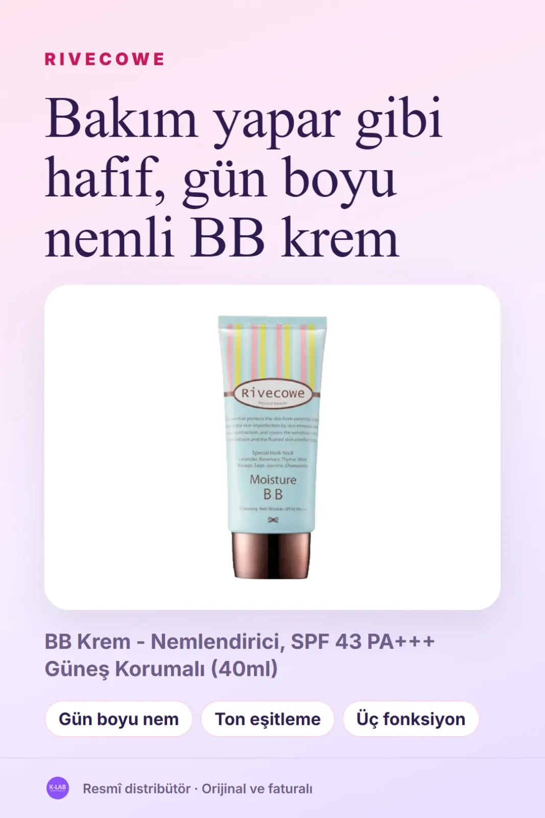 Bakım yapar gibi hafif, gün boyu nemli BB krem – 1