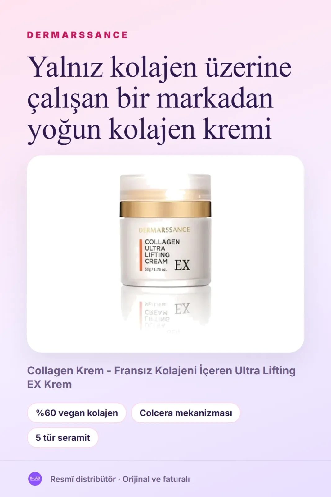 Yalnız kolajen üzerine çalışan bir markadan yoğun kolajen kremi – 1