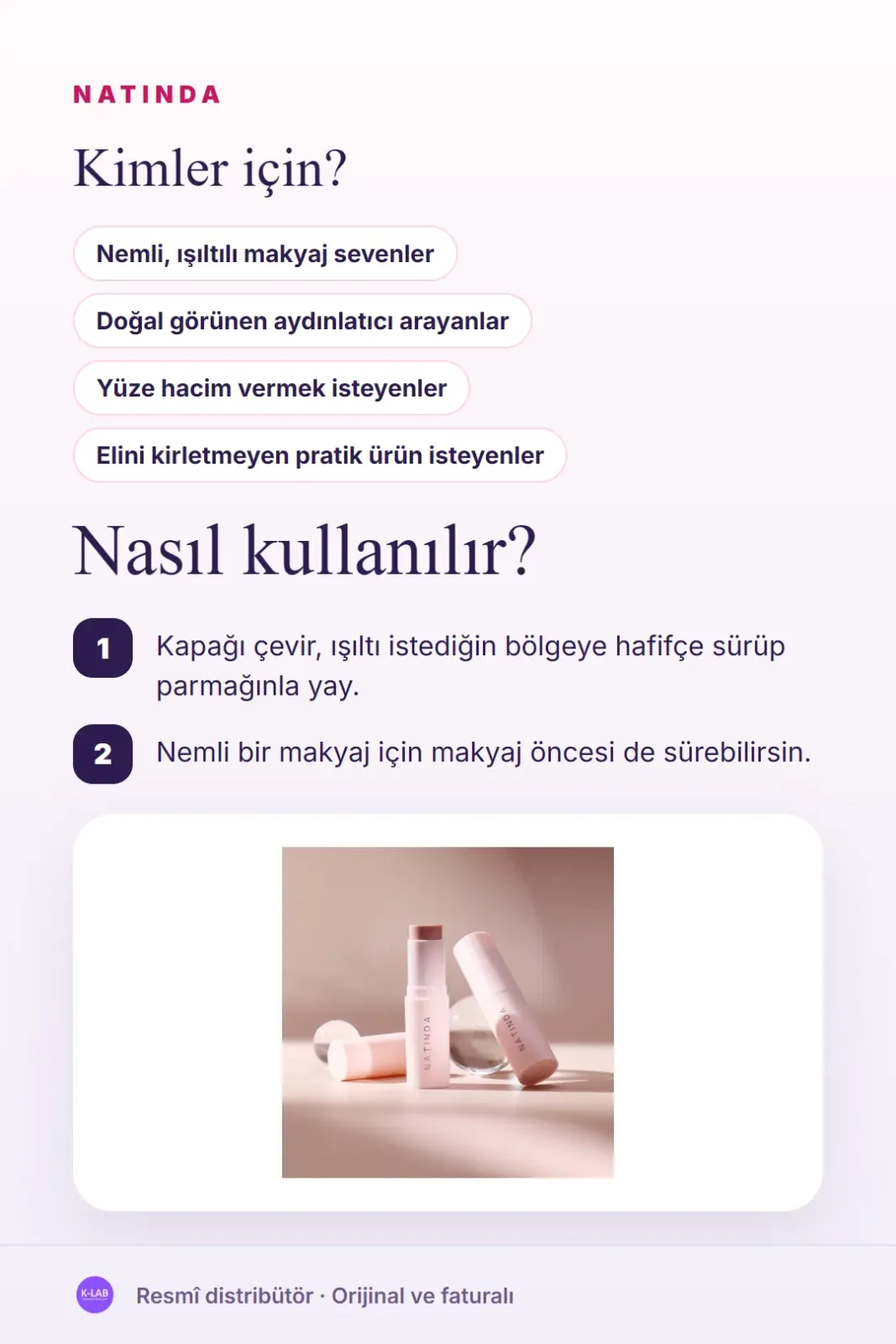 İçten gelen inci ışıltısı, stick formunda – 5