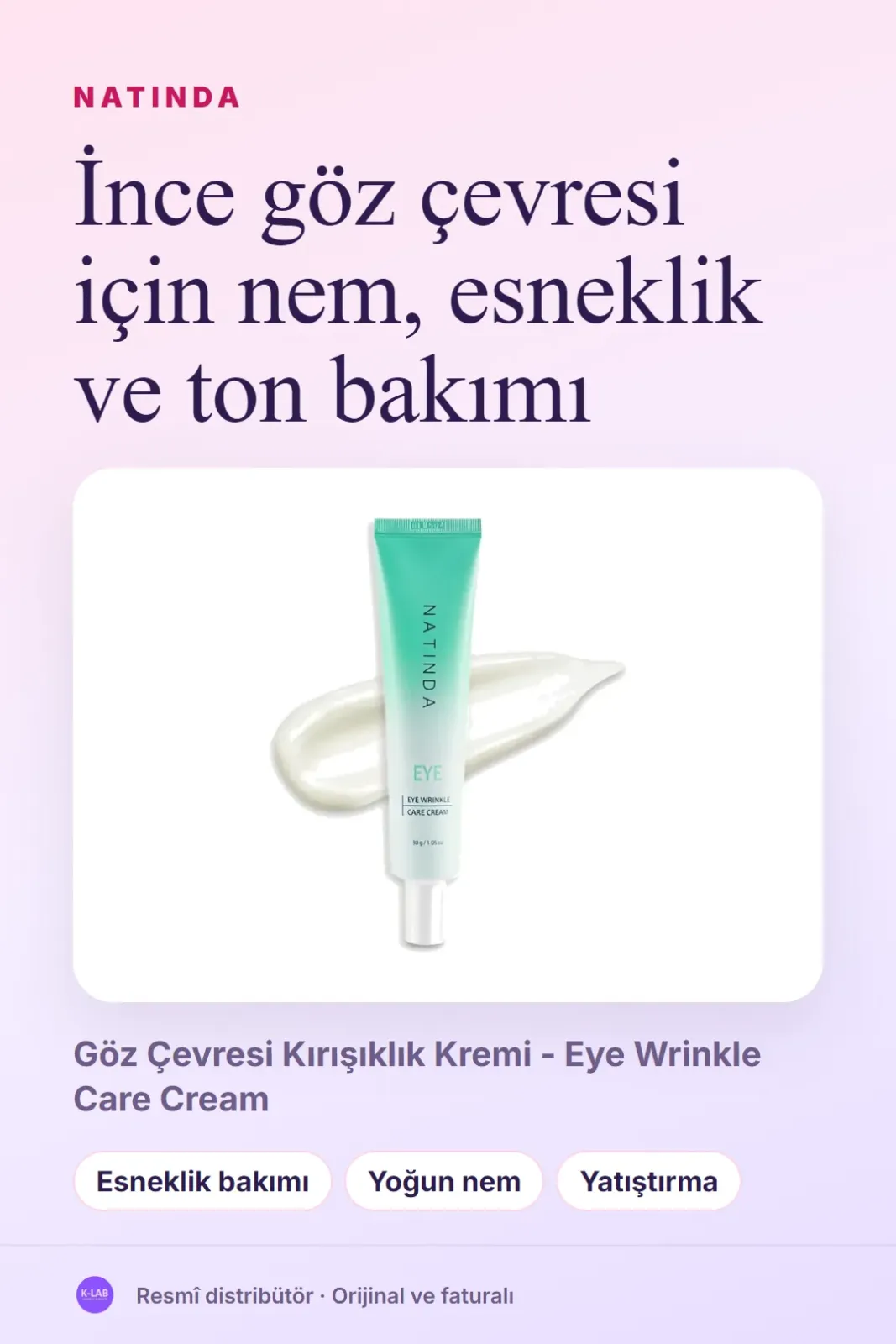 İnce göz çevresi için nem, esneklik ve ton bakımı – 1