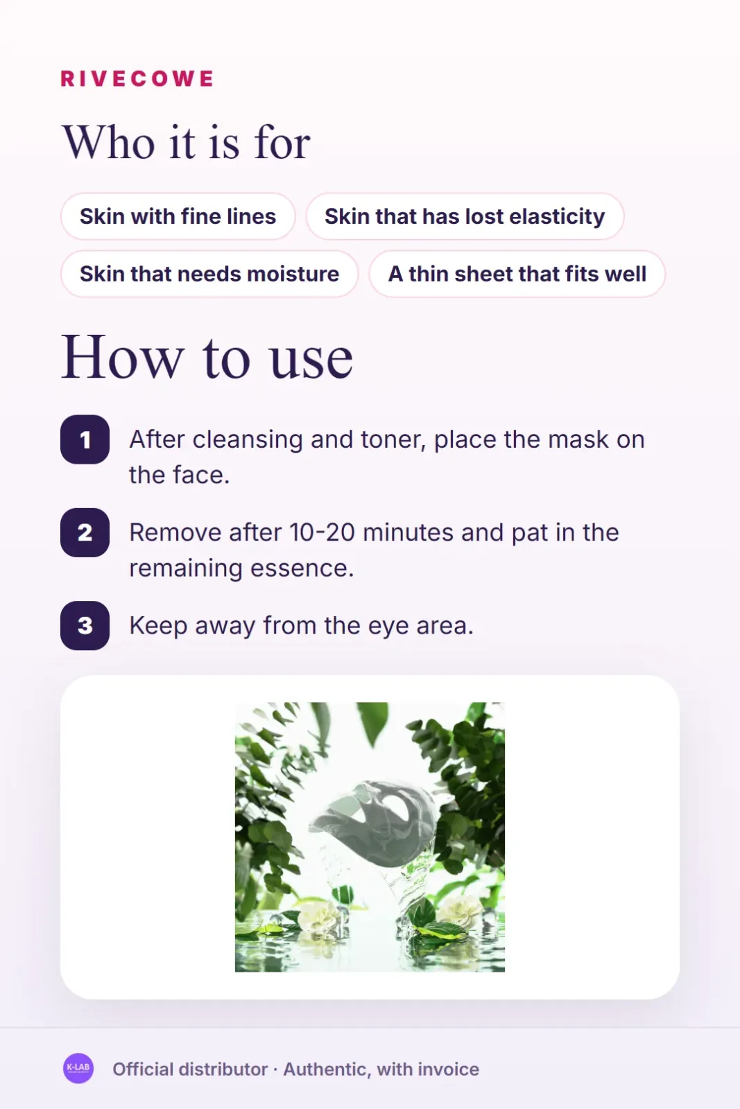 A sheet mask with adenosine and peptide for wrinkle care – 5