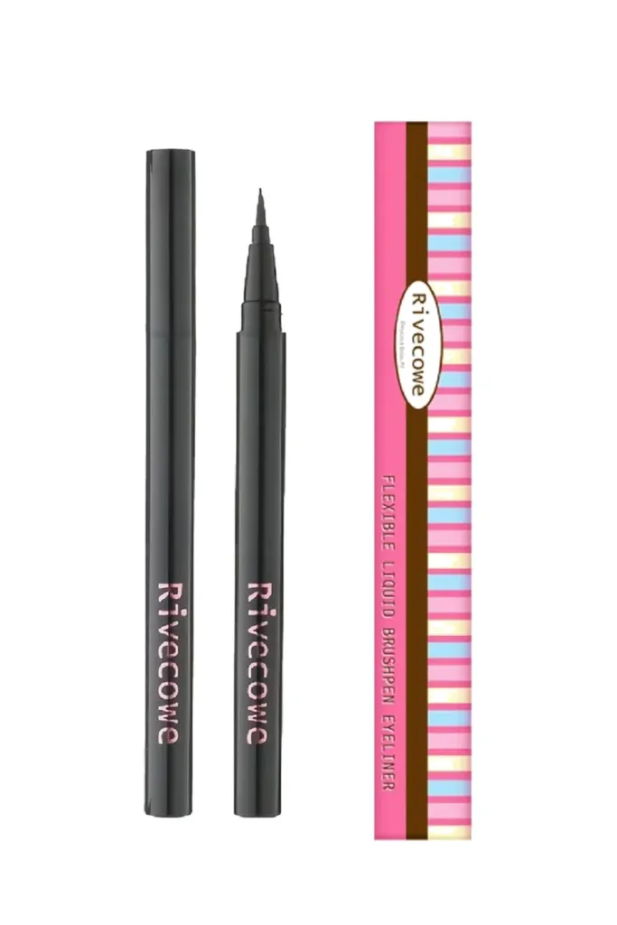 Rivecowe Flexible Liquid Brushpen Eyeliner - Waterproof Black Liquid Eyeliner