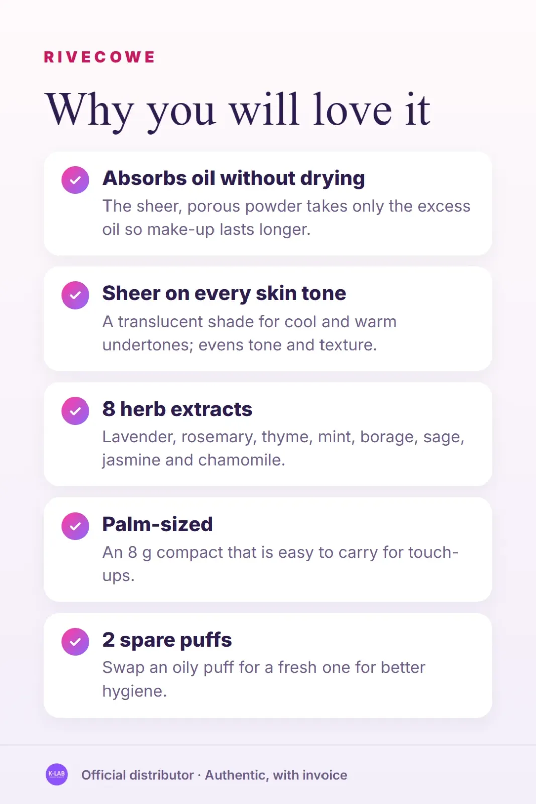 A cotton-soft matte finish in one tap, for oily skin – 2