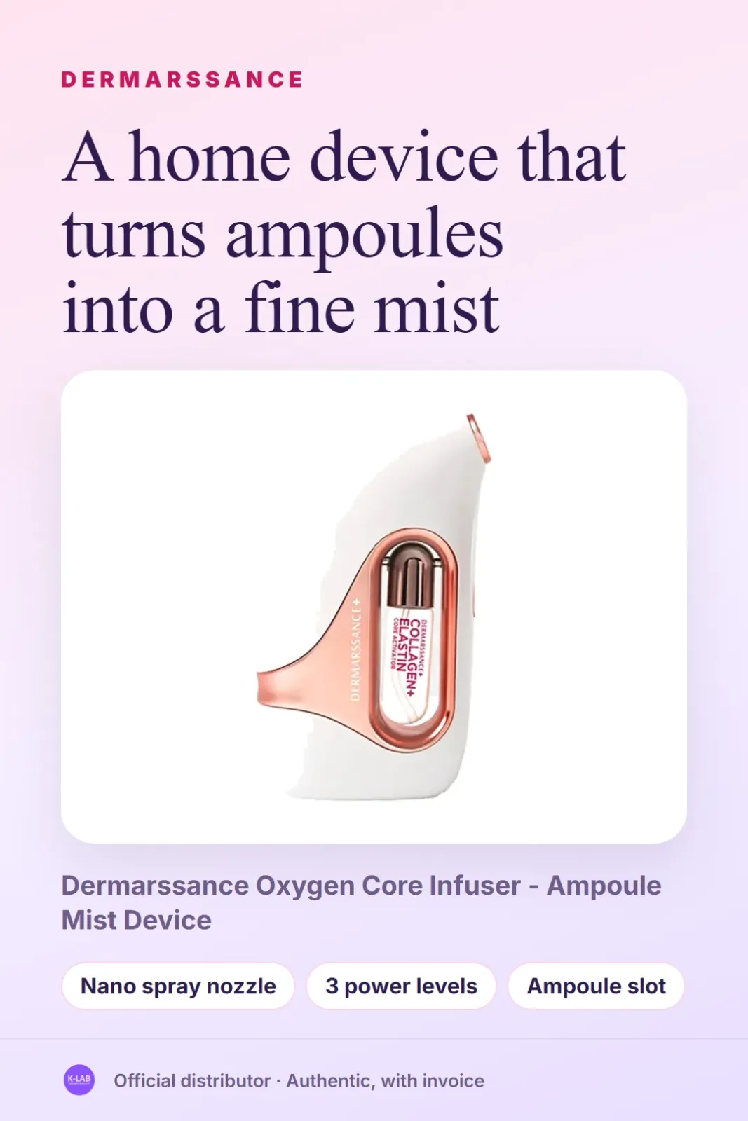 A home device that turns ampoules into a fine mist – 1