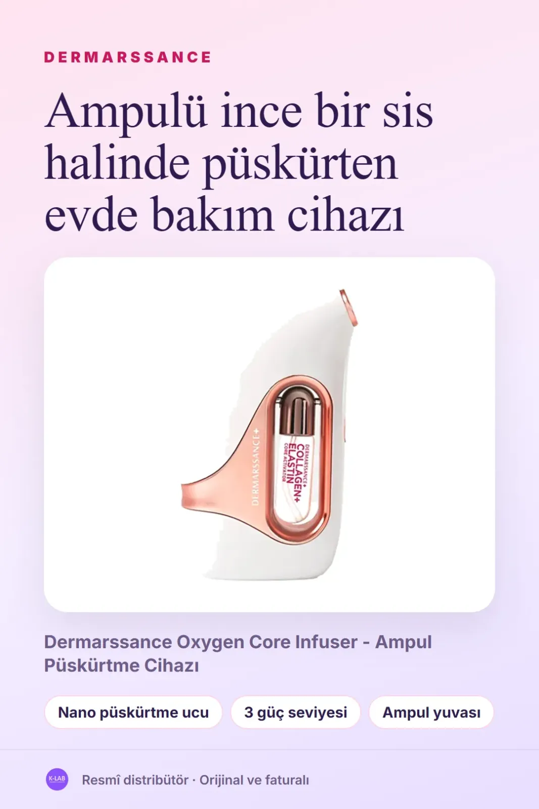 Ampulü ince bir sis halinde püskürten evde bakım cihazı – 1