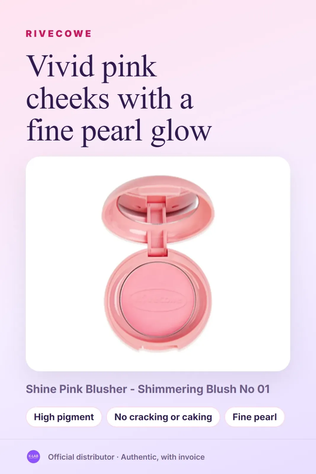 Vivid pink cheeks with a fine pearl glow – 1