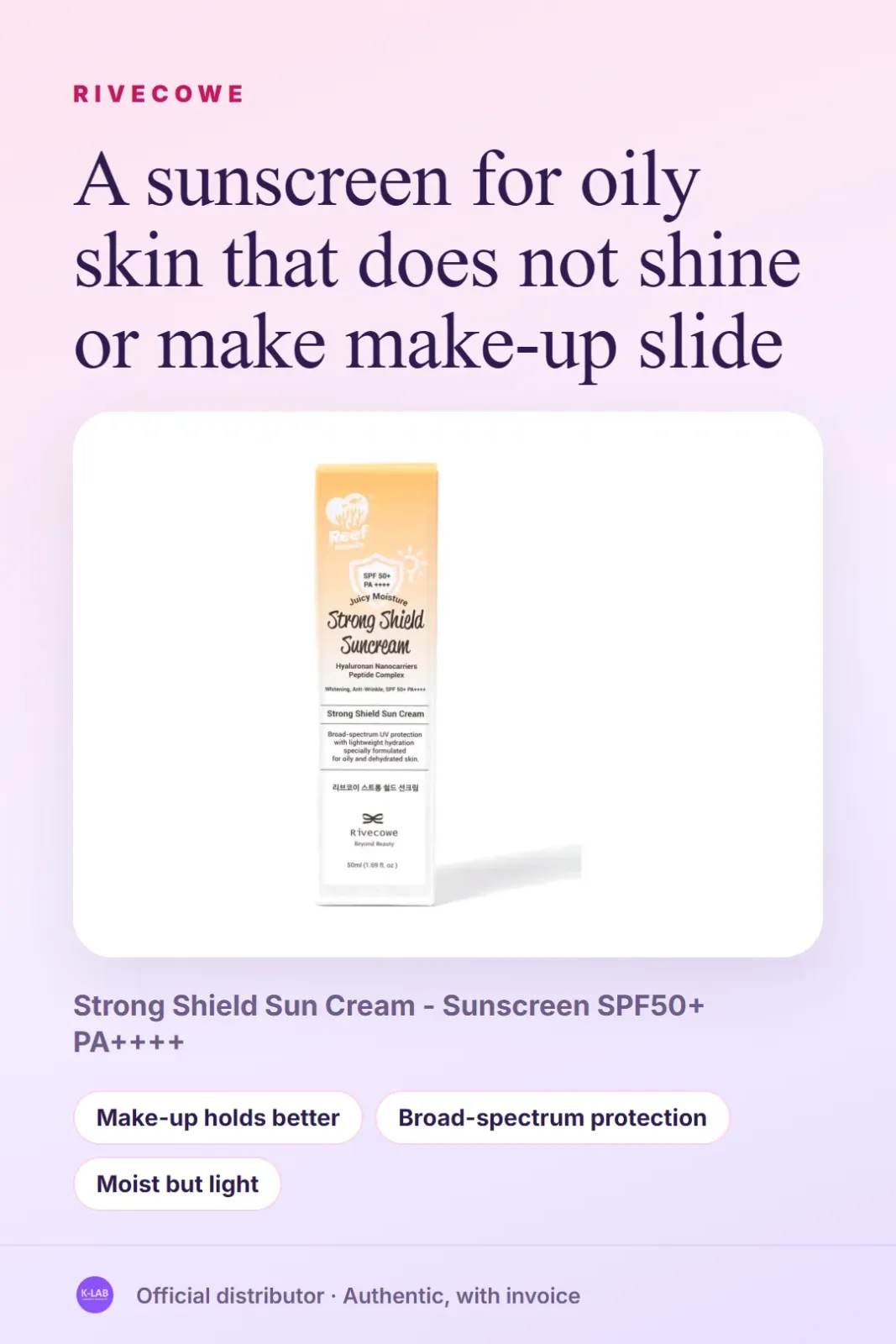 A sunscreen for oily skin that does not shine or make make-up slide – 1